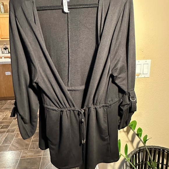 Cable & Gauge Woman Drawstring Black Cotton Jacket Size 1X - Picture 7 of 10